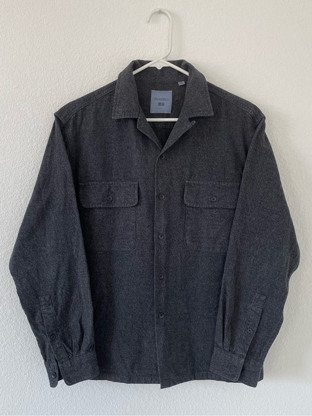 JW AndersonxUniqlo Men's Charcoal Button-Down Casual Shirt Jacket